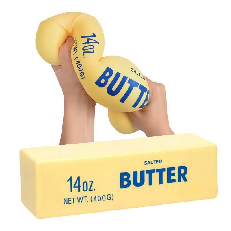 Novelty Gifts - 22cm大型バタースティック型ソフトトイ、ゆっくり戻る減圧おもちゃ、ストレス解消、手のリラックス、ギフトに最適