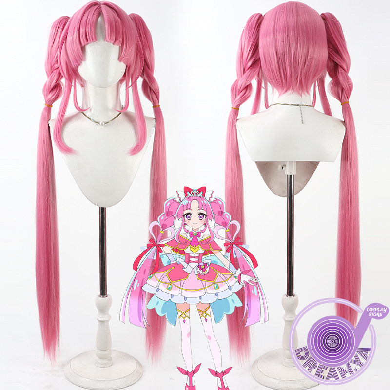Anime Cosplay Wig Heat Resistant - 小林美久る コスプレウィッグ ピンク ロング 人工毛 耐熱性