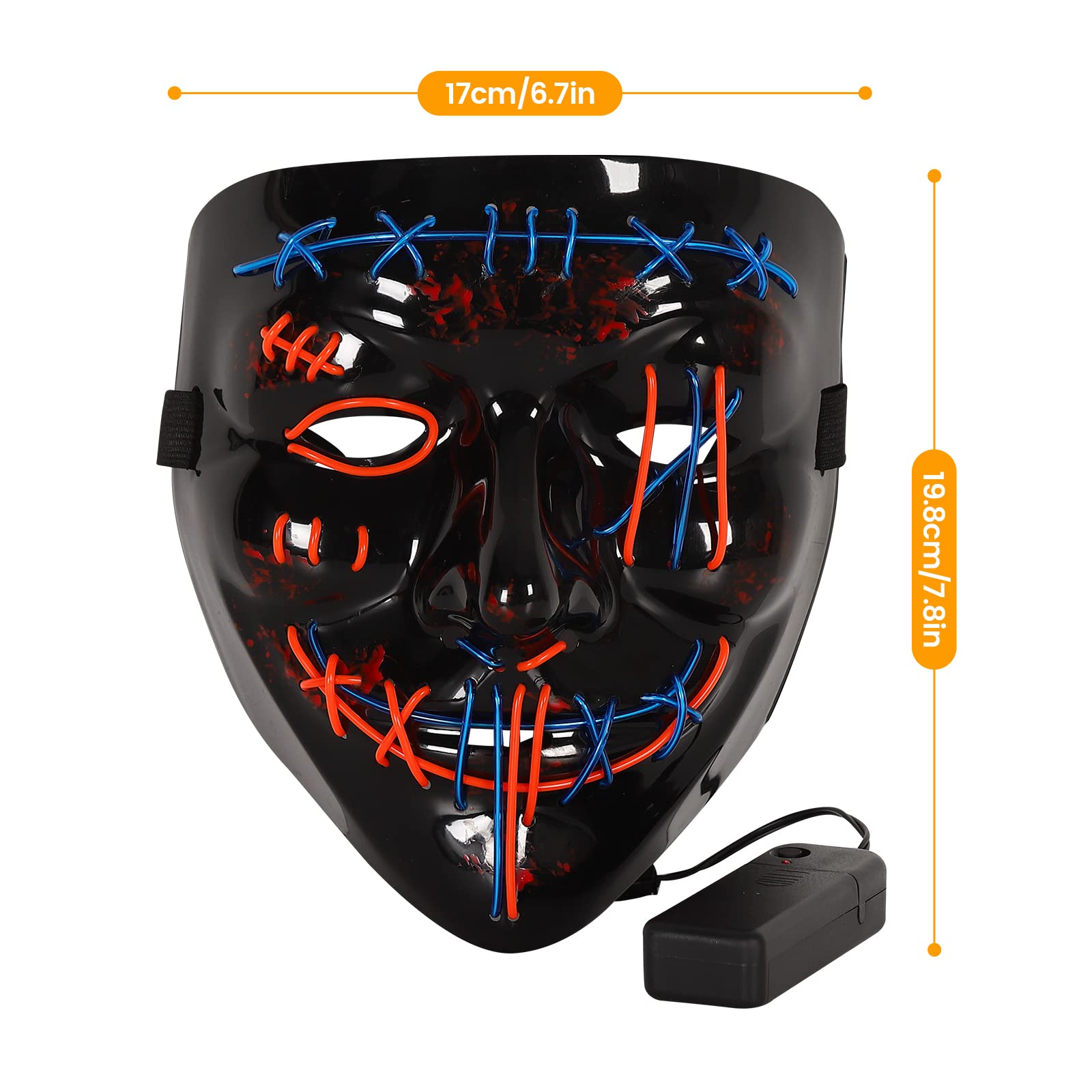 3個セット ハロウィン 怖いマスク LEDマスク LEDパー - Led Purge Mask Halloween のレビューと価格