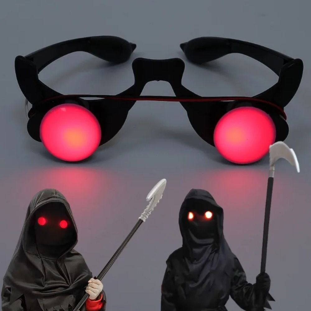 面白いABS製LEDメガネ。光るマスカレードパーティー用。赤 - Glow In The Dark Party Glasses のレビューと価格