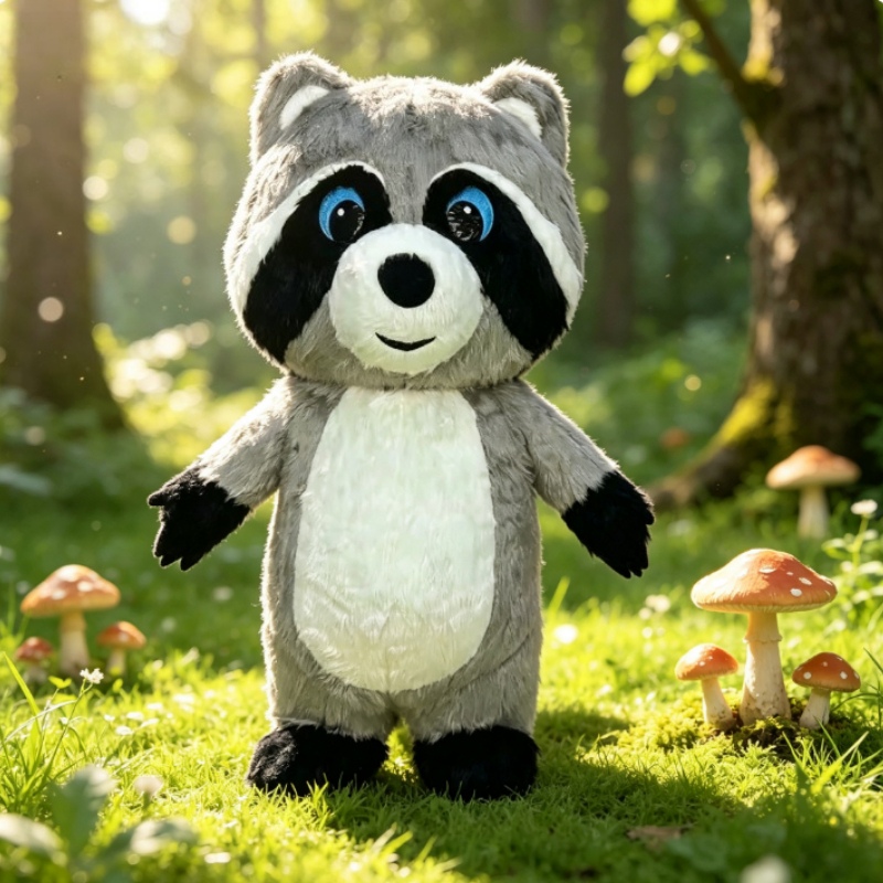 グレーのふわふわ素材で作られた、空気で膨らませるタイプのアラ - Costumes のレビューと価格